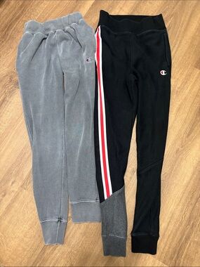 Vintage Champion Gray and Black Jogger Pants Size Small